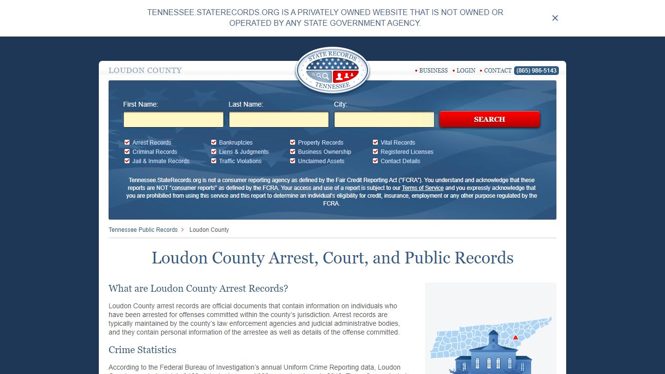 Loudon County Arrest, Court, and Public Records